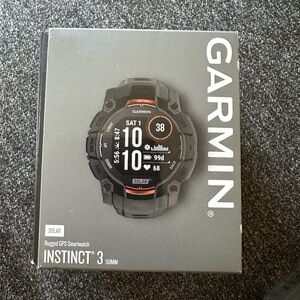 Garmin Instinct 3 Solar GPS Smartwatch - Black and Orange